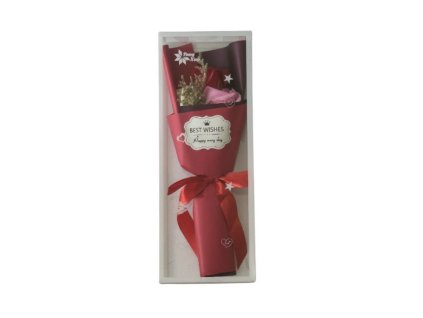 Kyticka mydlovych ruzi cervena