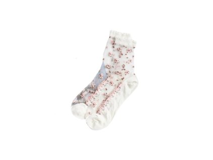 Priehladne ponozky biele