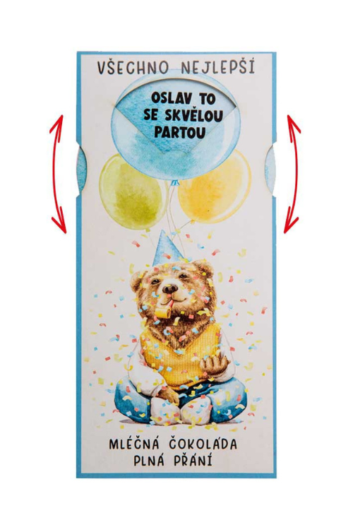 Darčeková čokoláda 100 g narodeniny medved (BC230194)