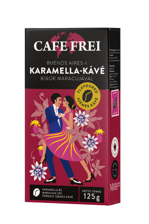 CAFE FREI Káva, pražená, zrnková, 125 g, Buenos Aires karamel"