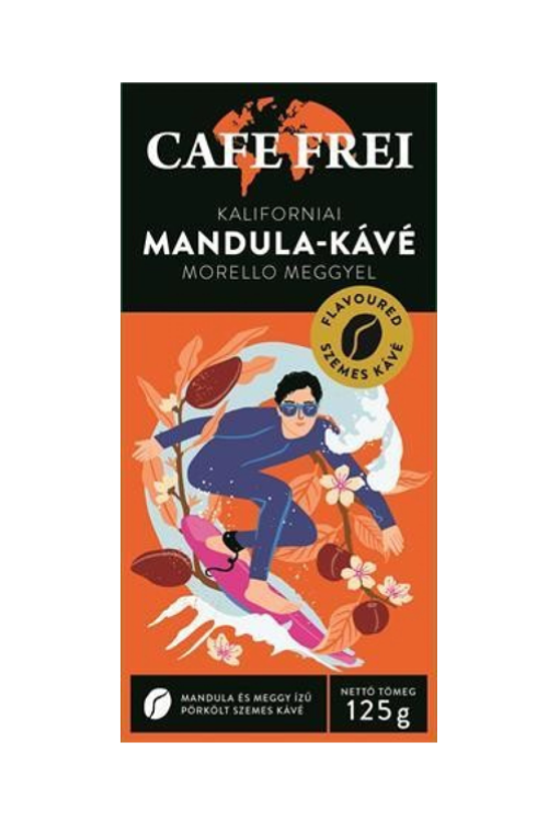 CAFE FREI Káva, pražená, zrnková, 125 g, Kalifornská mandľa"
