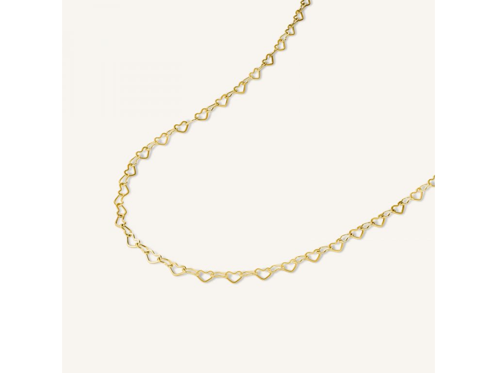Rosefield náhrdelník zlaté barvy Heart Chain JNHCG-J684