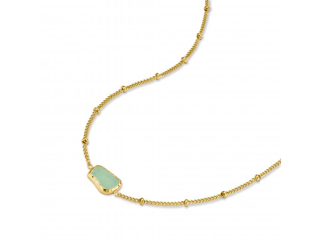 Rosefield Gold Color Organic Gemstone Necklace JNOGG-J658