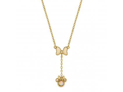Disney dětský náhrdelník Minnie Mouse stříbrný pozlacený NS00054YRCL-157.CS