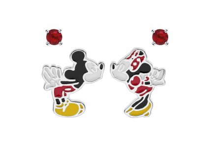 Disney set dětských náušnic Minnie a Mickey Mouse stříbrný SS00004SRRL.CS