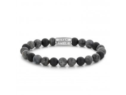 Rebel & Rose náramek RR-80069-S-M Grey Rocks - 8mm S