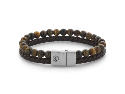 Rebel & Rose pánský dvojitý náramek s bezpečnostní sponou Full Metal Combo Tiger Lily (Velikost M)