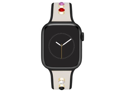 13792 anne klein reminek silikonovy kremovo cerny pro apple watch 38 40 41 wk 1082ivch38