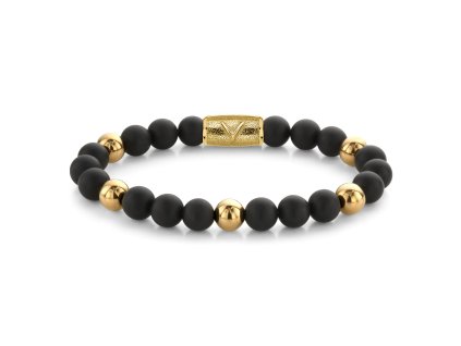 Rebel & Rose unisex náramek Matt Black Madonna 8 mm (Velikost S)