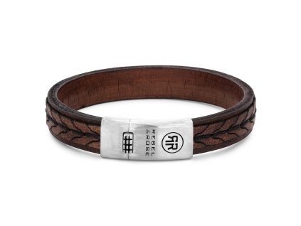Rebel & Rose pánský kožený náramek 2 Stranded Earth (Velikost M)