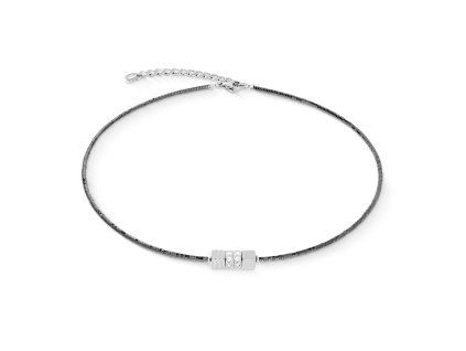 Coeur de Lion dámský náhrdelník Cube Trio Facets silver-grey 2040/10-1224
