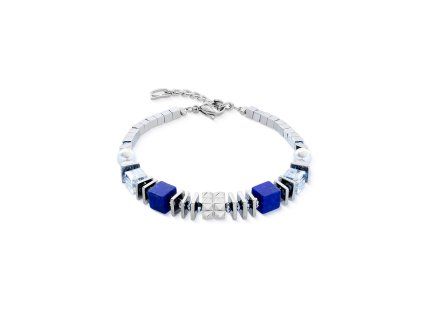 Coeur de Lion women's bracelet Statement Cube Facets silver-blue 3047/30-0717