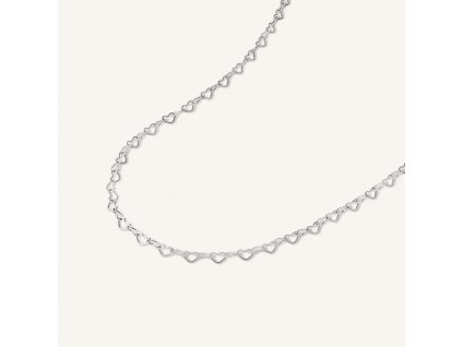Rosefield strieborný náhrdelník Heart Chain JNHCS-J685