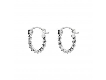 Rosefield náušnice stříbrné barvy Twisted Hoops JETHS-J578