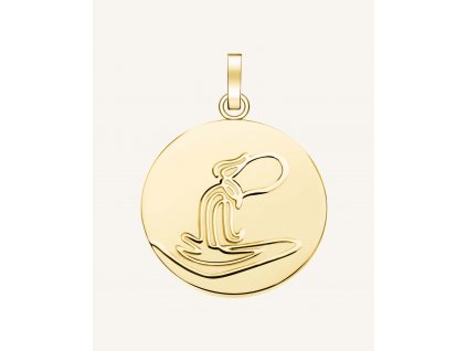 7205 1 rosefield privesek zlate barvy zodiac coin vodnar