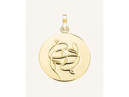 7208 2 rosefield privesek zlate barvy zodiac coin ryby