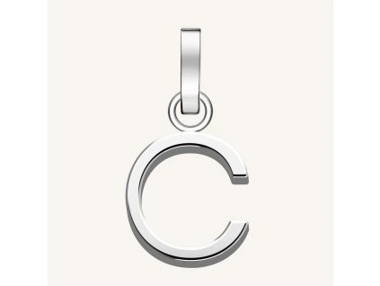 7322 1 rosefield privesek stribrne barvy letter c