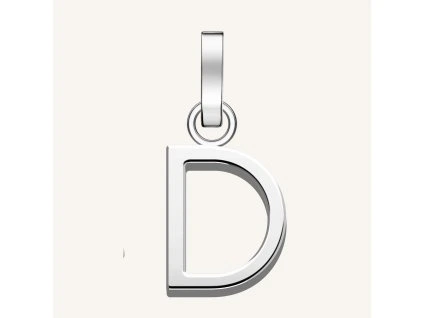7328 1 rosefield privesek stribrne barvy letter d