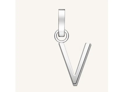 7436 1 rosefield privesek stribrne barvy letter v