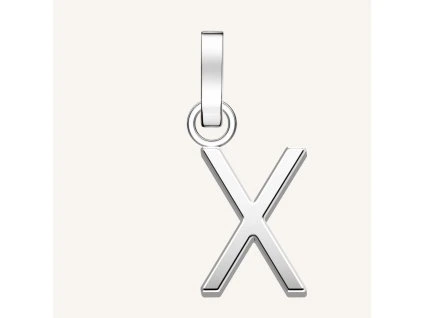 7448 1 rosefield privesek stribrne barvy letter x