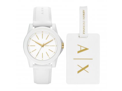 Armani Exchange dámská dárková sada hodinek Lady Banks a řemínku na zavazadla AX7126