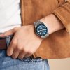 10354 3 fossil blue panske hodinky kulate fs6050