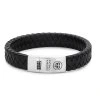 Rebel & Rose pánský náramek Braided Flat 925 Black (Velikost M)