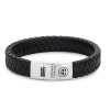 Rebel & Rose pánský náramek Braided Flat 925 Black (Velikost M)