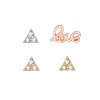 WITHit 4 Band Candy charms with LOVE lettering and 3 triangles with crystals in silver, gold and rose gold WI/2011PVCMAW