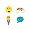 WITHit 4 cheerful summer decorations for the strap Band Candy smiley rainbow ice cream and the inscription Yay WI/2020GPST