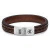 Rebel & Rose pánský kožený náramek 2 Stranded Earth (Velikost M)