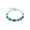 Coeur de Lion dámský náramek Wave Precious Flow silver-teal 3046/30-0607