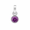 Rosefield birthstone February color silver pendant