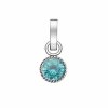 Rosefield birthstone March color silver pendant