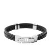 Fossil men's leather bracelet JF03686040