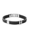 Fossil men's leather bracelet JF03686040
