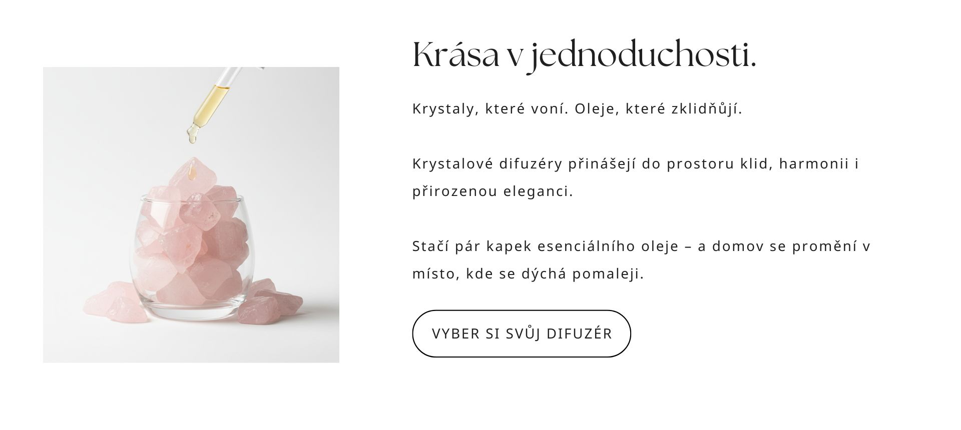 Pasivní difuzér z krystalů s esenciálními oleji