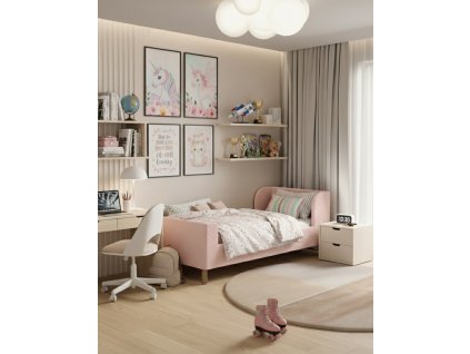 Posteľ LENI 90X200cm ružová