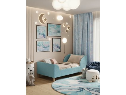Detská posteľ ELLY modrá pre dievča 80x160