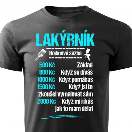 Pánské tričko Tričko Lakýrník - sazba - černé