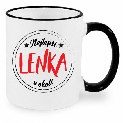 Hrnek Nejlepší Lenka v okolí černý