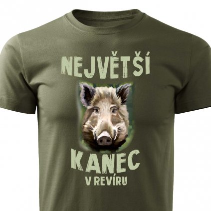 Pánské tričko Největší kanec v revíru vojenská