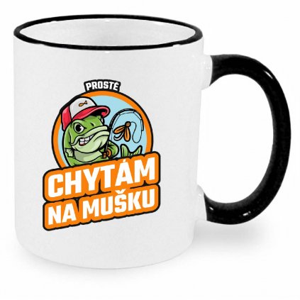 Hrnek Prostě chytám na mušku černý