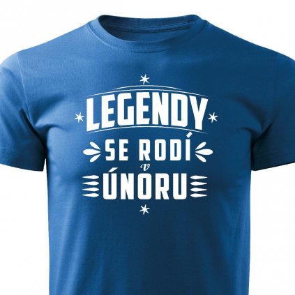 Pánské tričko Legendy se rodí v únoru modré