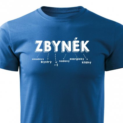 Pánské tričko Zbyněk jméno modré
