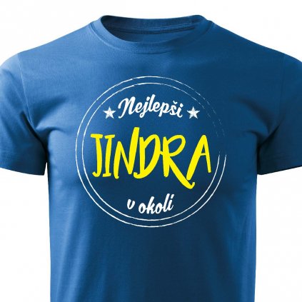 Pánské tričko Nejlepší Jindra v okolí modré