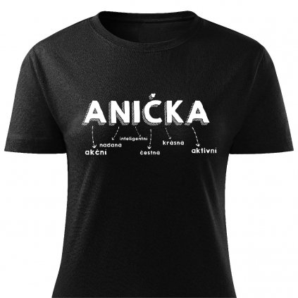 Dámské tričko Anička černé