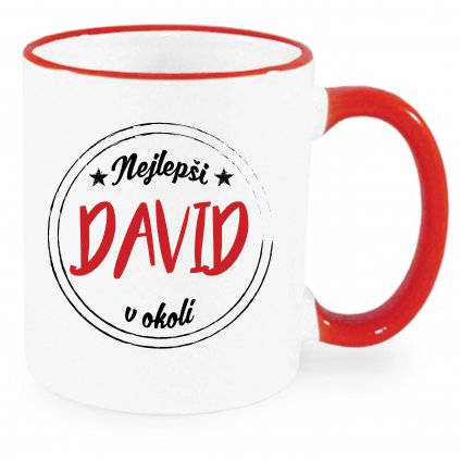Hrnek Nejlepší David v okolí červený