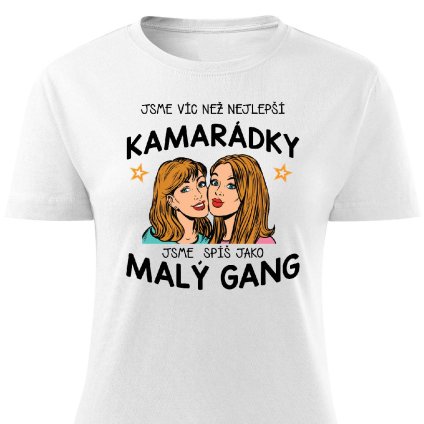 Jsme víc než kamarádky obě blond dámské tričko bílé
