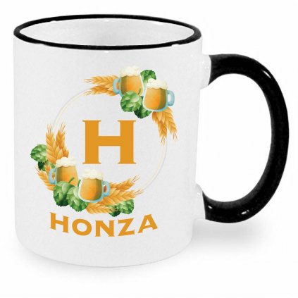 Hrnek Pivní věnec s monogramem a jménem Honza